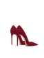 Sexy Bordeaux Avond Roos Pumps 2025 Leer 10 cm Naaldhakken / Stiletto Spitse Neus Pumps Hoge Hakken