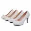 Elegante Witte Parel Bruidsschoenen 2025 9 cm Naaldhakken / Stiletto Ronde Neus Huwelijk Pumps Hoge Hakken