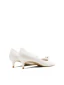 Elegant White Satin Pearl Wedding Shoes 2024 6 cm Stiletto Heels Pointed Toe Wedding Pumps High Heels