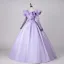 Vintage / Retro Lavender Beading Sequins Prom Dresses 2026 Ball Gown Scoop Neck Long Sleeve Backless Floor-Length / Long Prom Formal Dresses
