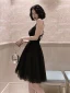 Chic / Beautiful Black Cocktail Party Party Dresses 2022 A-Line / Princess Spaghetti Straps Sleeveless Backless Floor-Length / Long Formal Dresses