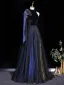 Fashion Black Bow Prom Dresses 2026 A-Line / Princess High Neck Sleeveless Sweep Train Prom Formal Dresses