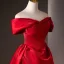 Modest / Simple Red Satin Prom Dresses 2025 Trumpet / Mermaid Off-The-Shoulder Short Sleeve Backless Sweep Train Formal Dresses