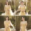 Modest / Simple Daffodil Bridesmaid Dresses 2022 A-Line / Princess Short Sleeve Backless Floor-Length / Long Bridesmaid