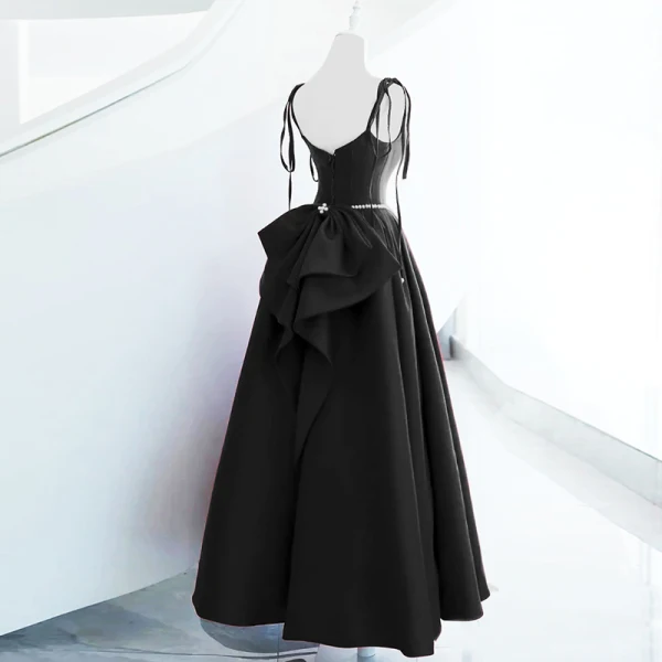 Charming Burgundy Evening Dresses 2023 A-Line / Princess Spaghetti Straps Sleeveless Backless Bow Pearl Sash Floor-Length / Long Evening Party Formal Dresses