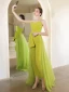 Amazing / Unique Lime Green Evening Dresses Jumpsuit 2022 A-Line / Princess Strapless Sleeveless Backless Floor-Length / Long Evening Party