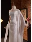 Modest / Simple White Satin Prom Dresses 2024 Trumpet / Mermaid Strapless Sleeveless Backless Sweep Train Prom Formal Dresses