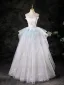 Charmant Blanche Perlage Perle En Dentelle Fleur Appliques Robe De Bal 2025 Robe Boule Bustier Sans Manches Dos Nu Longue Robe De Ceremonie