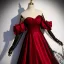 Chic / Beautiful Burgundy Spotted Satin Prom Dresses 2022 A-Line / Princess Strapless Sleeveless Backless Floor-Length / Long Formal Dresses