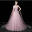 Lovely Blushing Pink Pearl Sequins Prom Dresses 2026 A-Line / Princess Strapless Sleeveless Backless Floor-Length / Long Formal Dresses