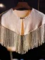 Charming Champagne Handmade  Beading Tassel Lace Flower Prom shawl 2025
