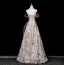 Sparkly Fashion Blushing Pink Appliques Sequins Prom Dresses 2025 A-Line / Princess Strapless Sleeveless Backless Floor-Length / Long Formal Dresses