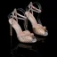Sexy White Pearl Rhinestone Wedding Shoes 2023 Ankle Strap 11 cm Stiletto Heels Open / Peep Toe Wedding Sandals High Heels