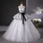 Elegant Grey Bow Sash Printing Prom Dresses 2025 Ball Gown Strapless Sleeveless Backless Floor-Length / Long Prom Formal Dresses