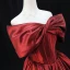 Elegant Burgundy Prom Dresses 2024 Ball Gown Off-The-Shoulder Short Sleeve Backless Floor-Length / Long Prom Formal Dresses