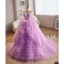 Charming Lavender Cascading Ruffles Pearl Prom Dresses 2023 Ball Gown Off-The-Shoulder Short Sleeve Backless Court Train Prom Formal Dresses