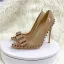 Fashion Nude Patent Leather Rivet Pumps 2022 Leather Bow 12 cm Stiletto Heels Pointed Toe Evening Party Cocktail Party Pumps High Heels