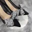 Charming Black Evening Party Rhinestone Pearl Bow Pumps 2022 12 cm Stiletto Heels Pointed Toe Pumps High Heels