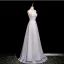 Charming Lavender Beading Appliques Sequins Prom Dresses 2025 A-Line / Princess High Neck Sleeveless Backless Floor-Length / Long Formal Dresses