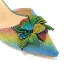 Charming Rainbow Multi-Colors Rhinestone Flower Evening Party Womens Sandals Clutch Bags 2023 6 cm Stiletto Heels Pointed Toe Sandals High Heels Clutch Bags