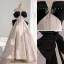 Charmant Schwarz Pailletten Abendkleider 2023 A Linie Off Shoulder Ärmellos Rückenfreies Schleife Lange Abend Festliche Kleider