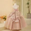 Bling Bling Blushing Pink Beading Sequins Birthday Flower Girl Dresses 2024 Ball Gown Scoop Neck Sleeveless Backless Floor-Length / Long