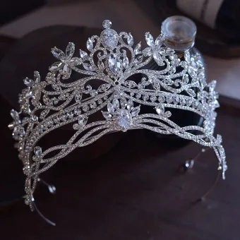 Bling Bling Zilveren Rhinestone Legering Huwelijk Kroon Bruids Haaraccessoires 2025