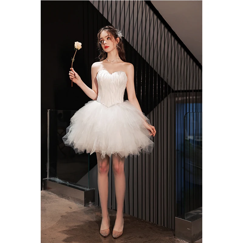 Sexy Black Ruffle Short Birthday Party Dresses 2022 Ball Gown Strapless Sleeveless Sexy Black Ruffle Short Birthday Party Dresses 2022 Ball Gown Strapless Sleeveless