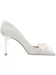 Scintillantes Argenté Faux Diamant Noeud Paillettes Chaussure De Mariée 2025 8 cm Talons Aiguilles À Bout Pointu Mariage Escarpins Talons Hauts