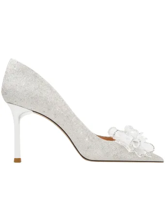 Scintillantes Argenté Faux Diamant Noeud Paillettes Chaussure De Mariée 2025 8 Cm Talons Aiguilles À Bout Pointu Mariage Escarpins Talons Hauts