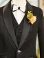 Fall Winter Black 6-piece Long Sleeve Boys Wedding Suits 2025 Body Jewellery Coat Pants Shirt Tie Vest