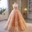 Charmant Orange Perlenstickerei Pailletten Applikationen Plissee Ballkleider 2023 Ballkleid Spaghettiträger Ärmellos Rückenfreies Sweep / Pinsel Zug Ball Festliche Kleider