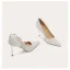Charming Silver Glitter Appliques Wedding Shoes 2024 8 cm Stiletto Heels Pointed Toe Wedding Pumps High Heels