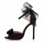 Sexy Noire Soirée Noeud Sandales Femme 2022 Bride Cheville 11 cm Talons Aiguilles Peep Toes / Bout Ouvert Sandales Talons Hauts