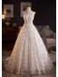 Elegante Weiß Applikationen Brautkleider / Hochzeitskleider 2025 A Linie Bandeau Ärmellos Rückenfreies Mit Schal Sweep / Pinsel Zug
