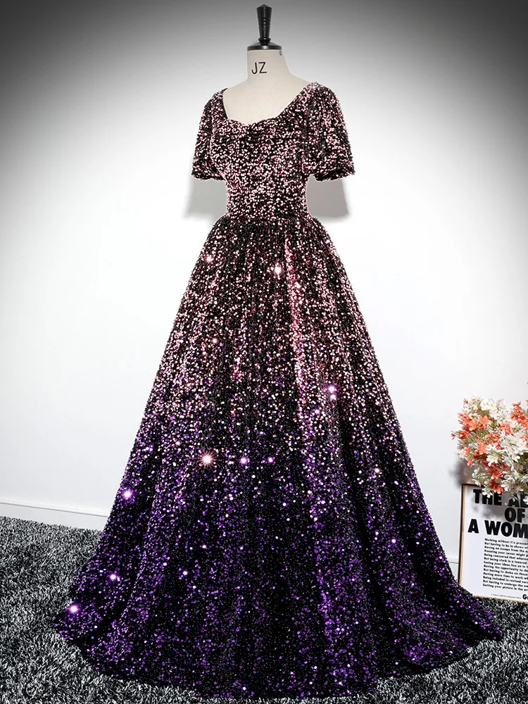 showpo homecoming dresses A-line Stylish Multi-color Tulle Lace Cheap Modest Long Prom Dress Formal  Evening Dress SED043 main image 1