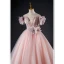 Chic / Beautiful Blushing Pink Appliques Prom Dresses 2023 Ball Gown Pearl Strapless Sleeveless Backless Floor-Length / Long Prom Formal Dresses