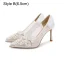 Charming White Pearl Rhinestone Lace Flower Wedding Shoes 2023 8 cm Stiletto Heels Pointed Toe Wedding Pumps High Heels