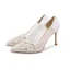 Chic / Beautiful White Pearl Rhinestone Lace Flower Wedding Shoes 2023 8 cm Stiletto Heels Pointed Toe Wedding Pumps High Heels