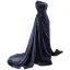 Haut de Gamme Noire Fait main Perlage Robe De Soirée 2023 Trompette / Sirène Bustier Sans Manches Dos Nu Train De Balayage Robe De Ceremonie