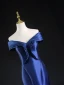 Vintage / Originale Bleu Roi Robe De Soirée 2024 Trompette / Sirène De l'épaule Sans Manches Dos Nu Train De Balayage Soirée Robe De Ceremonie