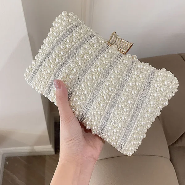 Mooie / Prachtige Ivoor Rhinestone Parel Avond Handtassen 2023