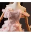 Luxury / Gorgeous Blushing Pink Beading Appliques Prom Dresses 2025 A-Line / Princess Off-The-Shoulder Sleeveless Backless Floor-Length / Long Prom Formal Dresses