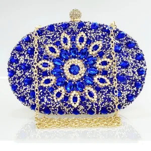 Sparkly Royal Blue Rhinestone Cocktail Party Clutch Bags 2023