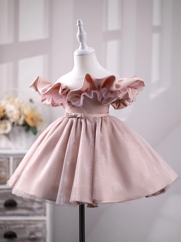Chic Beautiful Blushing Pink Short Birthday Flower Girl Dresses 2023 Ball Gown Ruffle Chic Beautiful Blushing Pink Short Birthday Flower Girl Dresses 2023 Ball Gown Ruffle