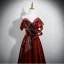 Charming Burgundy Prom Dresses 2025 A-Line / Princess Strapless Sleeveless Backless Floor-Length / Long Formal Dresses