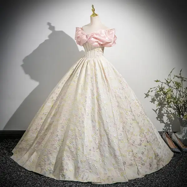Eleganckie Rumieniąc Różowy Rhinestone Cekiny Sukienki Na Bal 2025 Suknia Balowa Przy Ramieniu Kótkie Rękawy Bez Pleców Długie Bal Sukienki Wizytowe