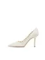Elegant White Lace Flower Wedding Shoes 2026 Leather 8 cm Stiletto Heels Pointed Toe Wedding Pumps