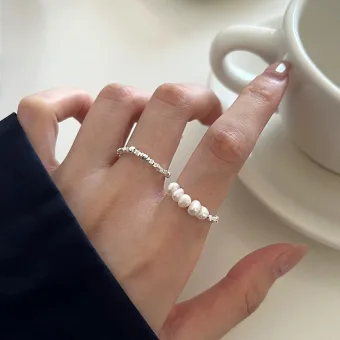 Modest Simple Silver Sterling Silver Pearl Rings Accessories 2023