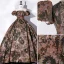 Vintage / Retro Brown Printing Prom Dresses 2022 Ball Gown Strapless Short Sleeve Backless Floor-Length / Long Prom Formal Dresses